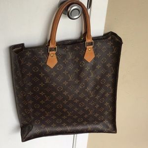 Louis Vuitton Brown Monogram Tote with Tan Handles